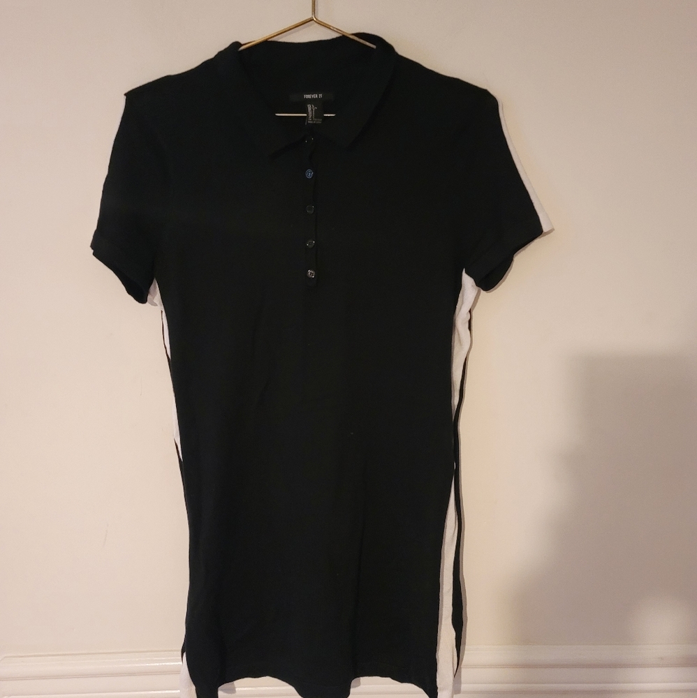 Black And White Collard Shirt Dress 💕